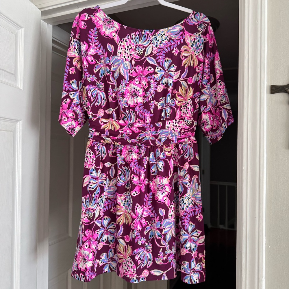 Lilly Pulitzer boatneck Pairigi romper cherry tropical with a twist
